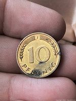 Obverse showing numeral 10, wheat ears, word PFENNIG