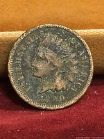 Obverse view showing 1890 date and Liberty with feathered headdress