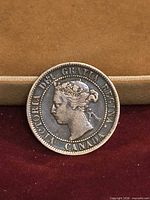 Obverse of 1900 Canadian 1 cent coin showing Queen Victoria bust and legend