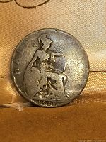 Reverse of 1925 half penny showing Britannia and date