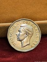 Obverse showing King George VI portrait and legend