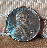 Obverse of 1950-D Lincoln Wheat Cent showing portrait, date, mint mark and patina