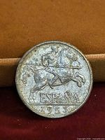 Obverse showing horseman, ESPAÑA and 1953 date