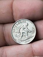 Obverse with LETZEBURG legend, woodcutter figure, date 1959