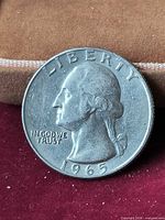 Obverse showing George Washington profile, date 1965