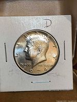 Obverse view showing date 1974 and Kennedy profile