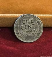 Reverse view of 1943 steel cent displaying wheat ears and denomination