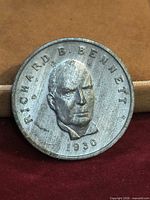Obverse showing bust of Richard B. Bennett and 1930 date