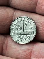 Reverse showing CANADA NICKEL 1751-1951, refinery and monument