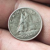 Reverse showing Bluenose schooner and 1968 date