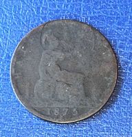 Reverse showing seated Britannia and 1875 date