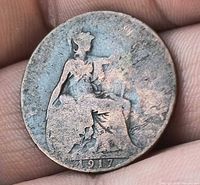 Reverse showing Britannia seated with date 1917