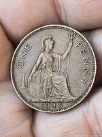 Reverse showing Britannia with trident and 1945 date