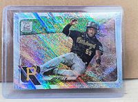 Front of Josh Bell holographic Topps 70th anniversary card in top loader