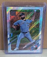 Front view of Robbie Ray Topps holographic foil card in sleeve