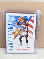 Front of SkyBox Barcelona '92 David Robinson card in sleeve