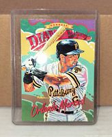 Front of Orlando Merced Donruss Diamond Kings card in sleeve