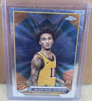 Front of Topps Chrome rookie card in sleeve