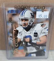 Front of 1999 Fleer Tradition Tim Couch rookie card in plastic sleeve