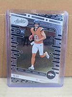 Front of Bo Nix rookie card in sleeve