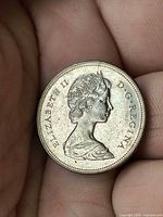 Obverse of 1968 Canadian 50-cent coin showing Queen Elizabeth II portrait