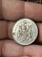 Reverse showing 1981 date and Canadian Coat of Arms