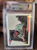 Front of BGS-slabbed 1992 Bowman Manny Ramirez rookie card showing grade 9 and subgrades