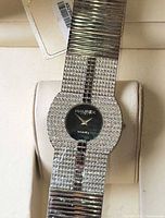 Front view of Haurex Honey watch showing rhinestone-covered case and band