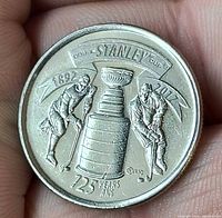 Reverse of coin showing Stanley Cup design and 1892-2017 dates