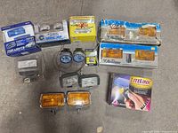 Overview of all boxed and loose lights, LiteLink kit and flasher