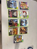 Front view of all Xbox 360 game cases