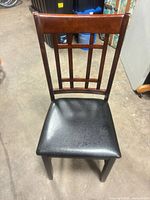 Front view of solid wood dining chair