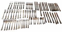 Full 80-piece Wallace Louis flatware spread—knives, forks, spoons