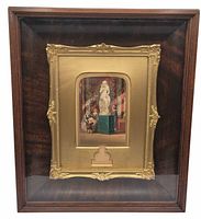 Framed print in wood shadow box showing overall presentation