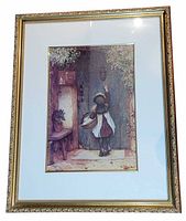 Front view of framed print with mat and frame visible