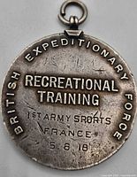 Obverse of medal showing title, event details and date.