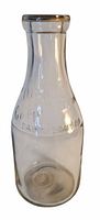 Full view of glass milk bottle front