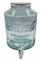 Front view showing Coca-Cola logo, lid, and spigot