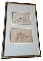 Full view of framed pair of drawings