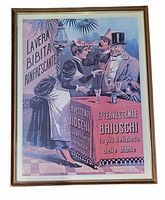 Front view of framed Italian advertising poster