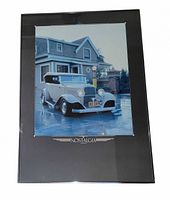 Front view of framed Ford Phaeton print with title visible