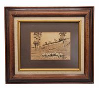 Framed watercolor artwork full view