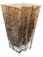 angled view showing full vase form, pattern, clear base