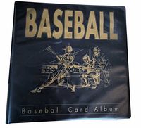 front cover of black Baseball Card Album binder