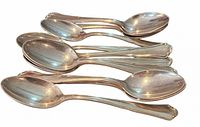 Stack of twelve silver-plated spoons