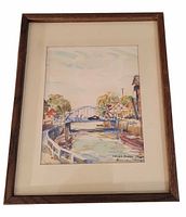 Framed watercolour overall view