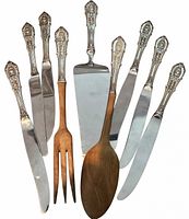 Group shot showing all 10 Wallace Rose Point pieces