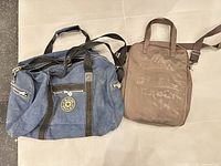 Overview of both bags side by side on floor