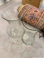 Top view of both glass vessels to show shapes and clarity