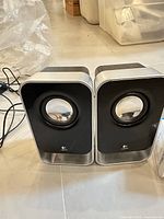 Front view of both Logitech speakers